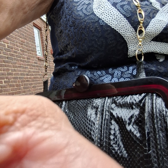 Vintage‎ Lucite closure snakeskin bag - Picture 4 of 16